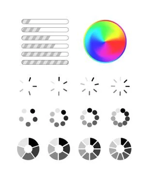 Set of different progress bar icons Stock Illustration