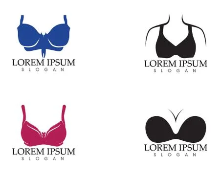 Set of different push up bras isolated over Stock Illustration
