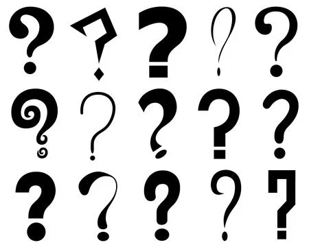 Set of different question mark signs Stock Illustration