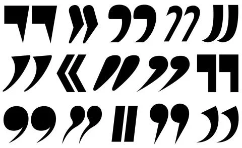 Set of different quotation marks symbols Stock Illustration