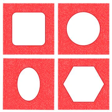 Set of Different Red Hearts Frames 스톡 일러스트