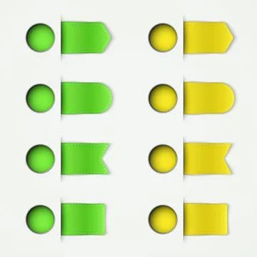 Set of different ribbon labels Illustrazione stock