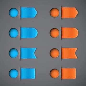 Set of different ribbon labels Illustrazione stock