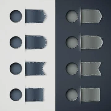 Set of different ribbon labels Illustrazione stock