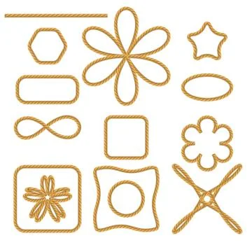 Set of Different Rope Frames イラスト素材