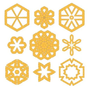 Set of Different Rope Ornaments Set of Different Rope Ornaments Isolated o... Stock Photos