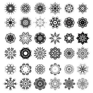 Set of Different Rosettes Stock Illustration