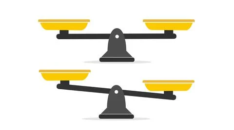 Set of different scales in a flat style on white. Stock Illustration