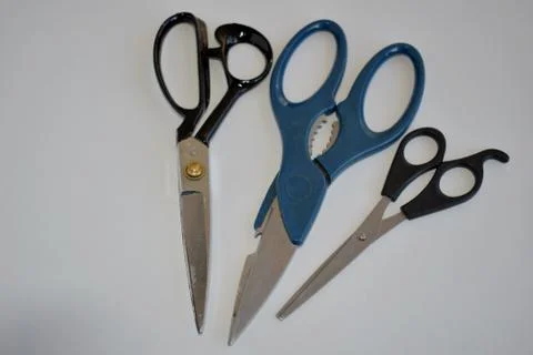 Set of different scissors. Stock Photos