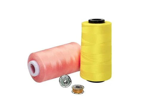 Set of different sewing spool thread Stock Photos