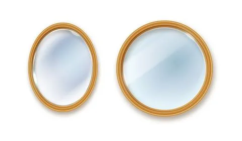 Set of different shape mirrors isolated. Mirror frame, mirrors template Stock Illustration