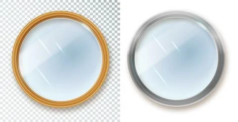 Set of different shape mirrors isolated. Mirror frame, mirrors template Stock Illustration