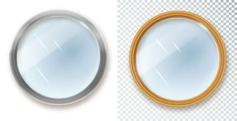Set of different shape mirrors isolated. Mirror frame, mirrors template Stock Illustration