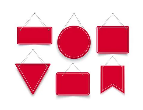 Set of different shape signboards Stock Illustration