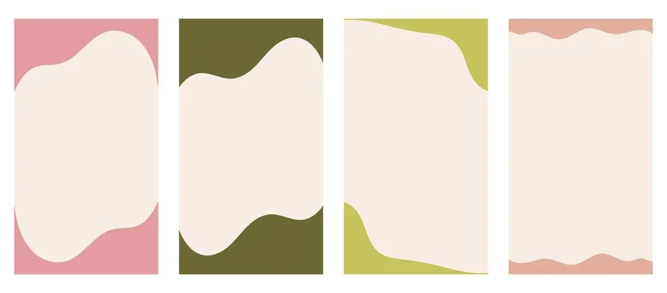 Set of different shapes for headers and footers in vertical stories, promo si Stock Illustration