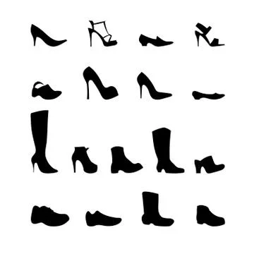Set of different shoes Stock Illustration
