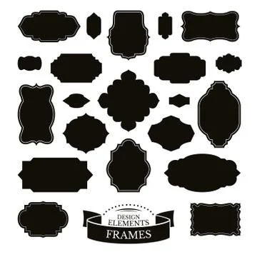 Set of different simple frames Illustrazione stock