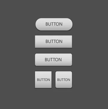 Set of different size butons are on dark grey background Stock Illustration