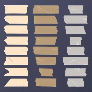 Set of different size sticky tape Stock Illustration