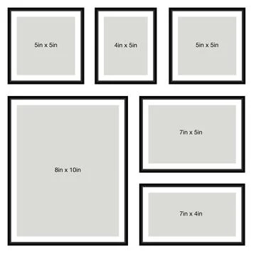 Set of different sizes simple elegant photo frames Free Vector canvas painting Stock Illustration