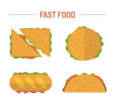 Set different snacks Stock Illustration