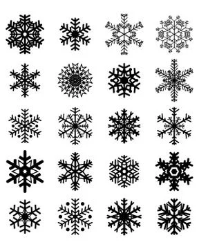 Set of different snowflakes Stock Illustration