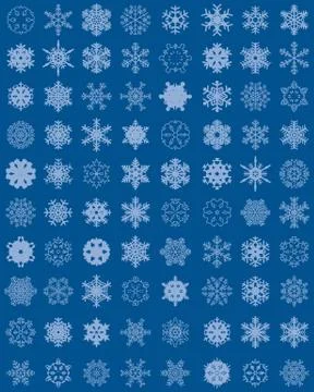 Set of different snowflakes Stock Illustration