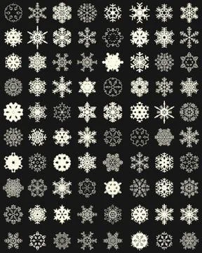 Set of different snowflakes Stock Illustration