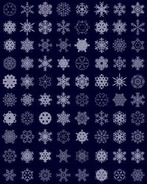Set of different snowflakes Stock Illustration
