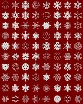 Set of different snowflakes Stock Illustration