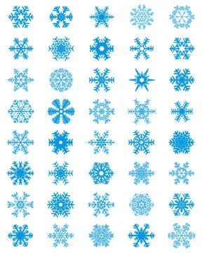 Set of different snowflakes Stock Illustration