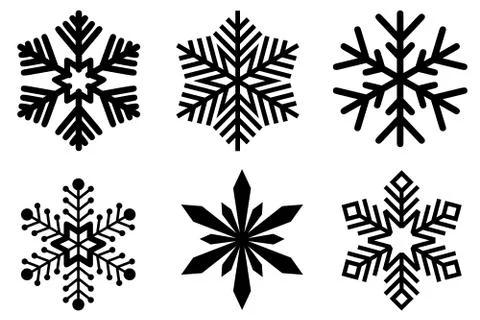 Set of different snowflakes Stock Illustration