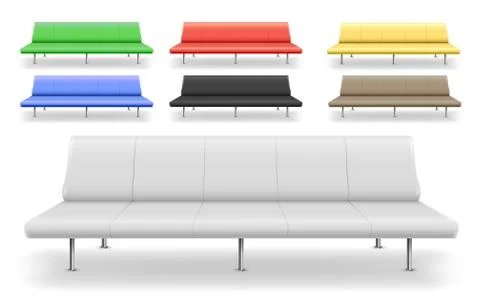 Set of different sofas benches Stock Illustration