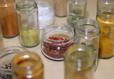 Set of different spices Stock Photos