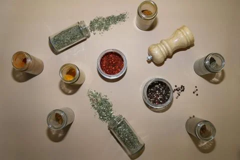 Set of different spices Stock Photos