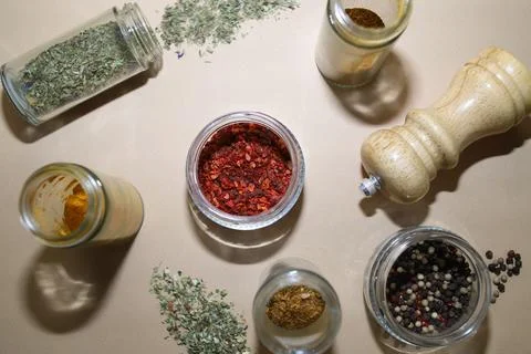 Set of different spices Stock Photos