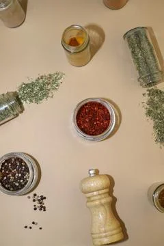 Set of different spices Foto stock