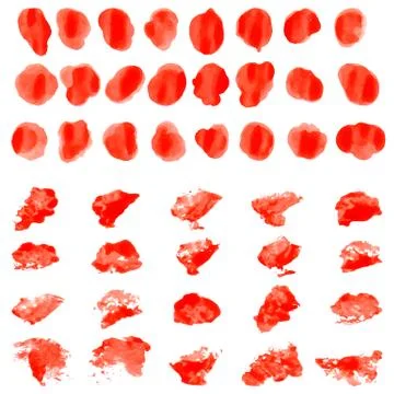 Set of different splash wtercolor brushes Stock Illustration
