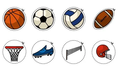 Set of different sport icons Vector Stock Illustration