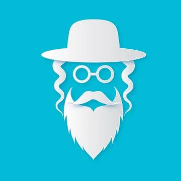 Set of different standing arab and jewish men in the traditional clothing Stock Illustration