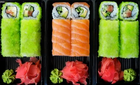 Set of different sushi Stock Photos
