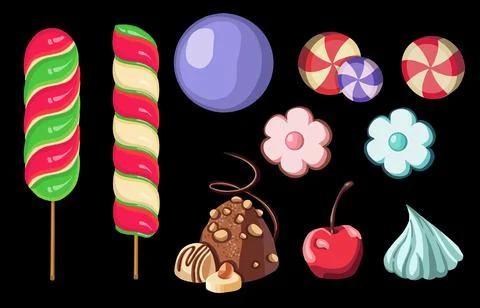 Set of different Sweet lollipops quality illustration Stock Illustration