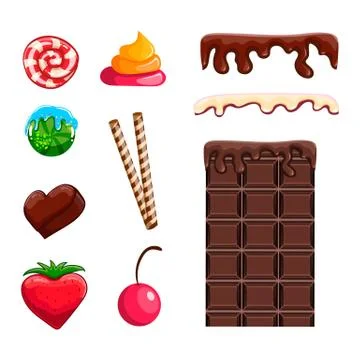 Set with different sweets Stock Illustration
