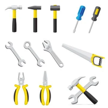 Set of different tools Stock Illustration
