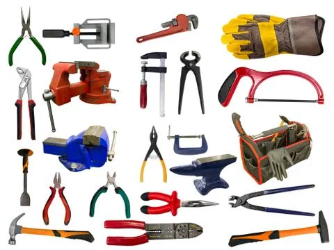 Set of different tools Stock Photos