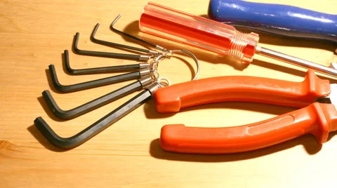 A set of different tools slider Stock Footage 62688734
