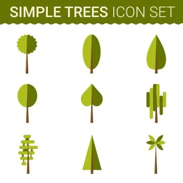 Set of different trees, rocks, grass. Sprites for the game. vector flat forests Illustrazione stock
