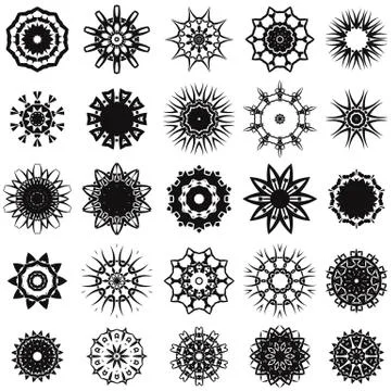 Set of Different Tribal Rosettes Stock Illustration