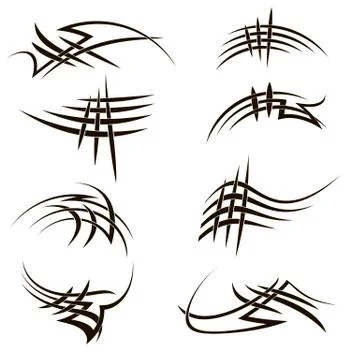 Set of Different Tribal Tattoo Design Stock Illustration
