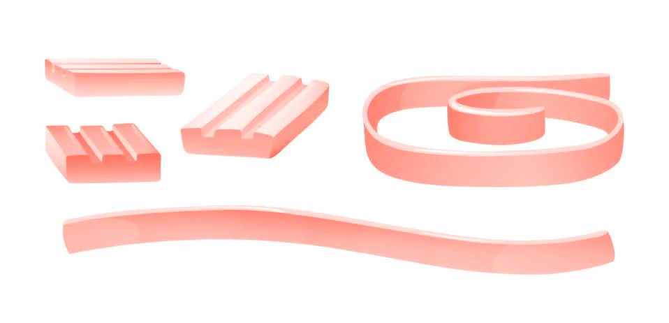 Set of different type of bubblegums in pink color Stock Illustration